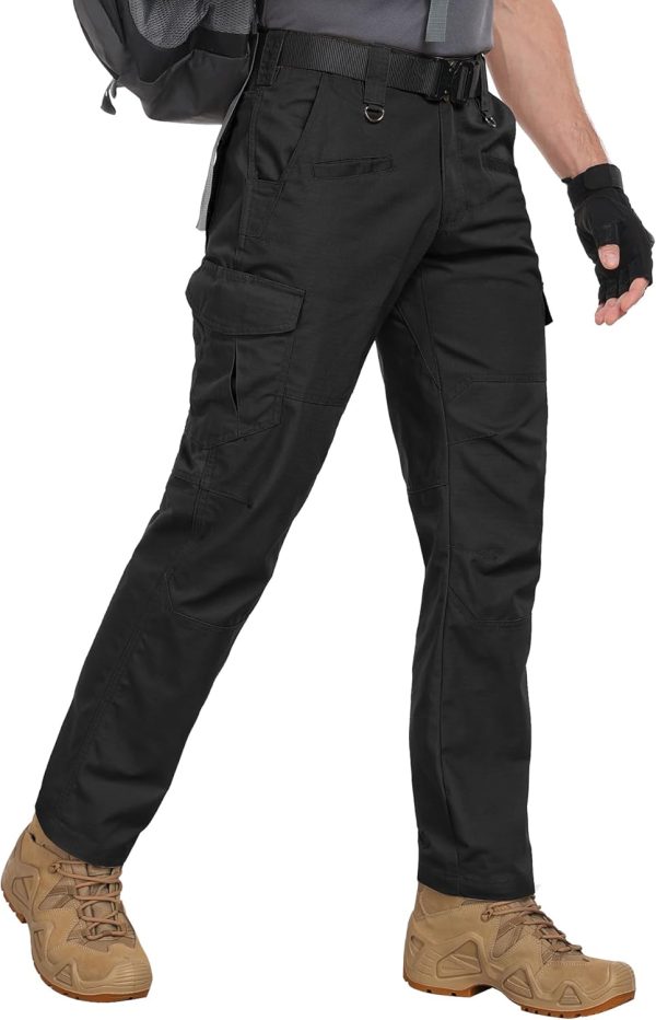 Men's Cargo Pants Ripstop Water Resistant Hiking Work Pants Outdoor Multi Pockets Army Tactical Pants (Not Belt)