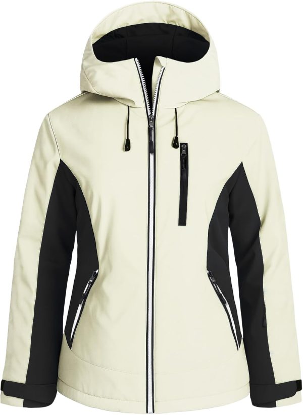 Women Waterproof Winter Jacket Ski Snow Jacket Windproof Warm Rain Coat Insulated Sonwboard Hooded Jacket