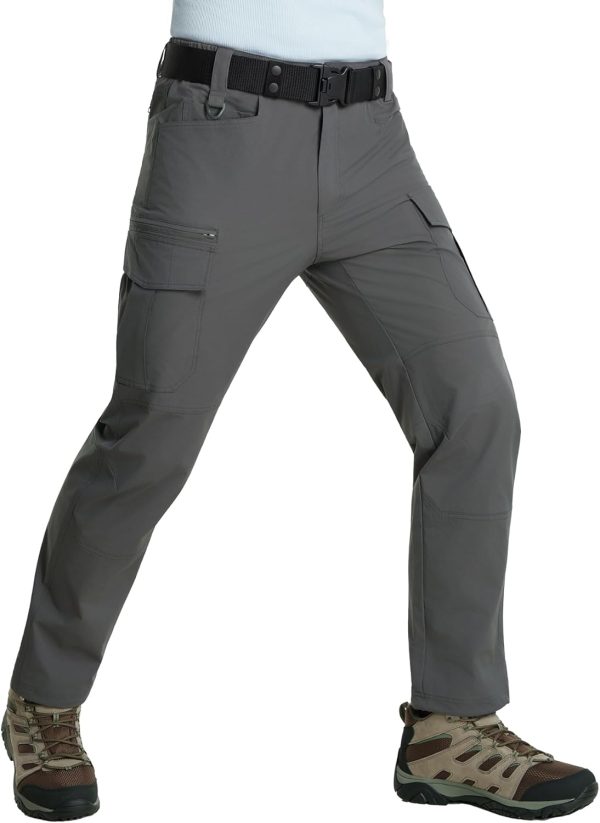 Men's Lightweight Cargo Pants Ripstop Water Resistant Outdoor Hiking Work Tactical Pants with 8 Pockets