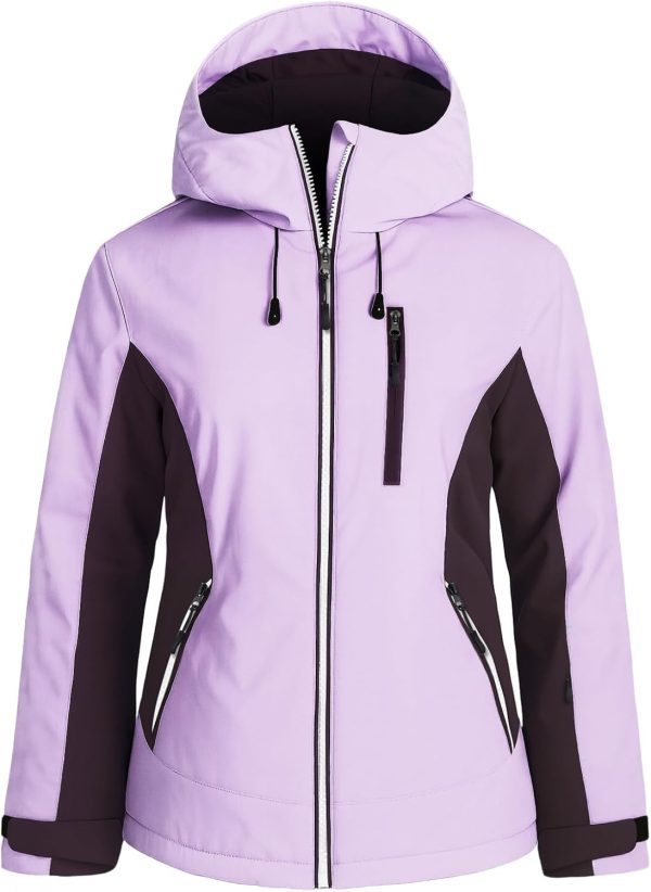 Women Waterproof Winter Jacket Ski Snow Jacket Windproof Warm Rain Coat Insulated Sonwboard Hooded Jacket