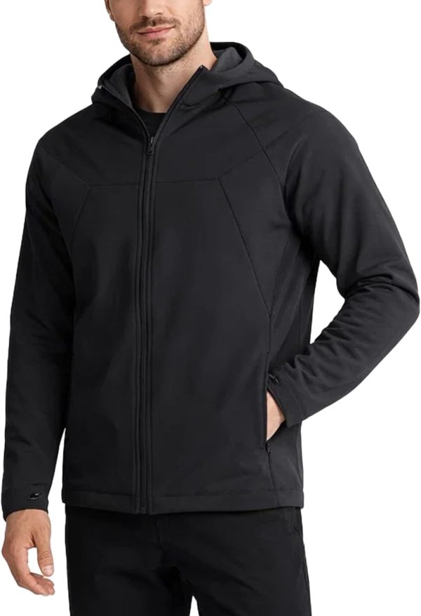 Mens Softshell Jacket - Faux Fur Lined Water Wind Resistant Performance Mens Fleece Jacket for Hiking Running Jogging