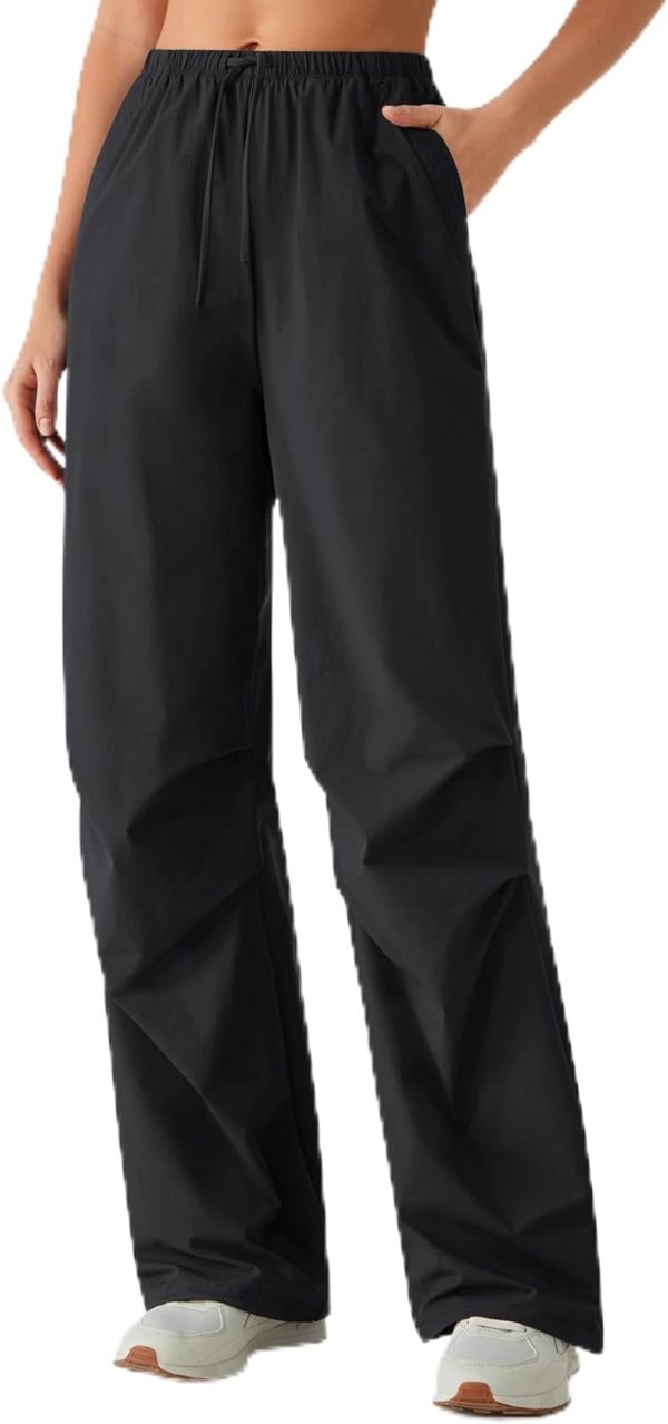Women Hiking Pants Water Resistant Quick Dry Lightweight Parachute Pants Outdoor Casual +