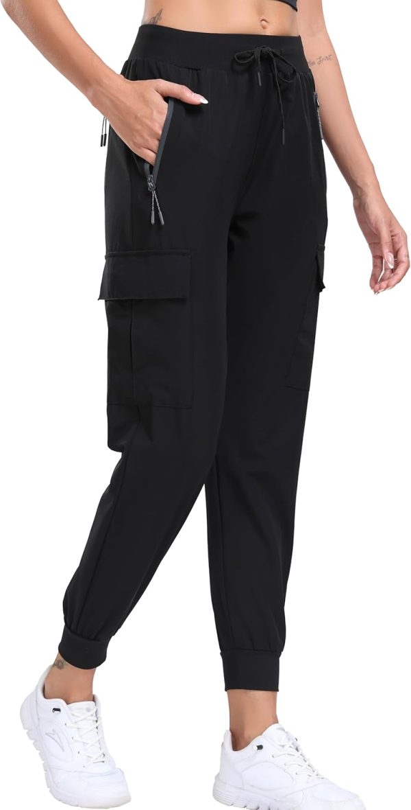 Women Cargo Hiking Pants Lightweight Travel Pockets Joggers Quick Dry