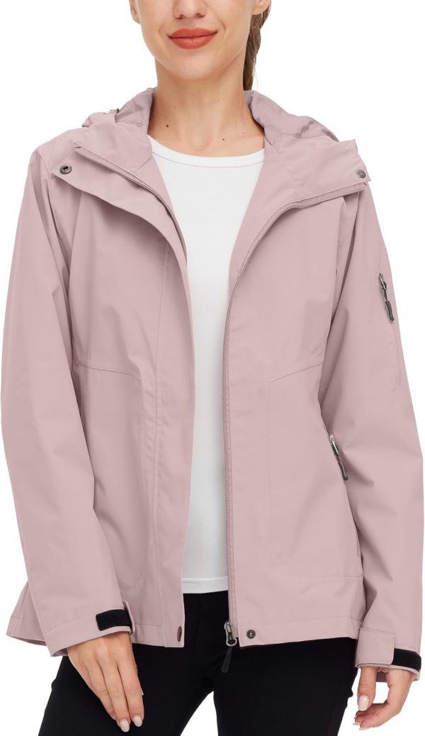 Women Lightweight Rain Jacket Waterproof Hooded Raincoats Rain Coat Shell for Hiking