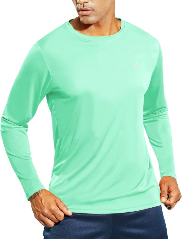 Men Athletic Running Dry Fit T-Shirts Workout Gym Short Sleeve Crewneck UPF 50+ UV Sun Protection Active Tee