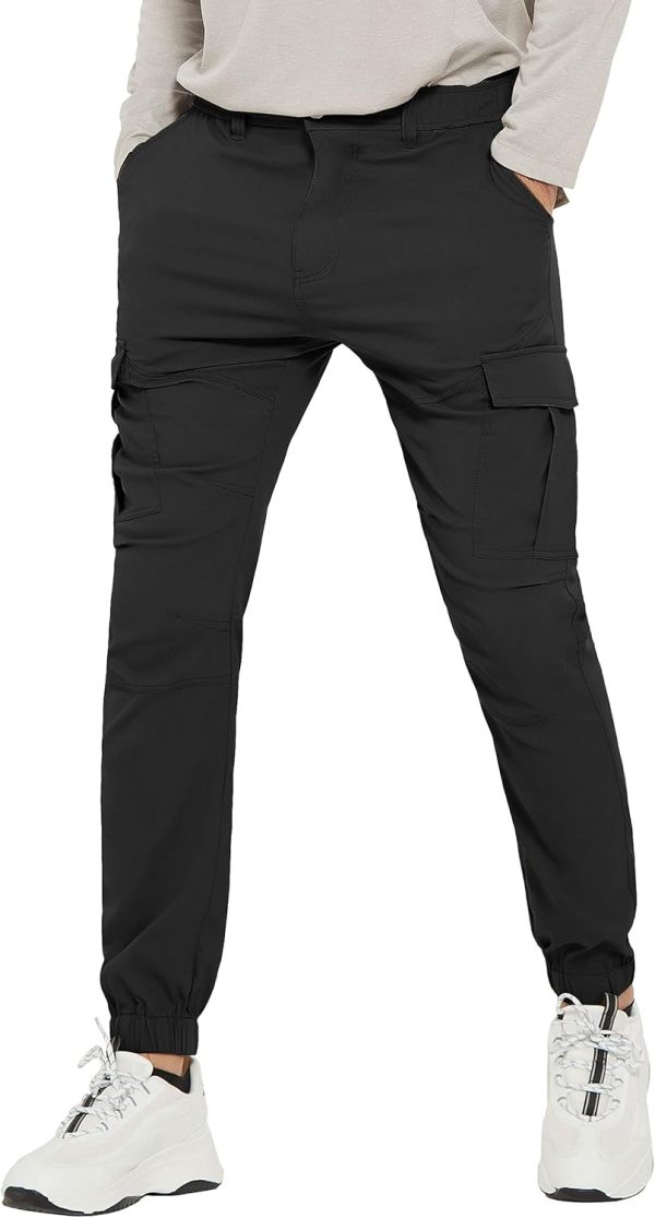 Men's Cargo Pants, Tapered Hiking Joggers, 4-Way Stretch Water Resistant Quick Dry Breathable Lightweight